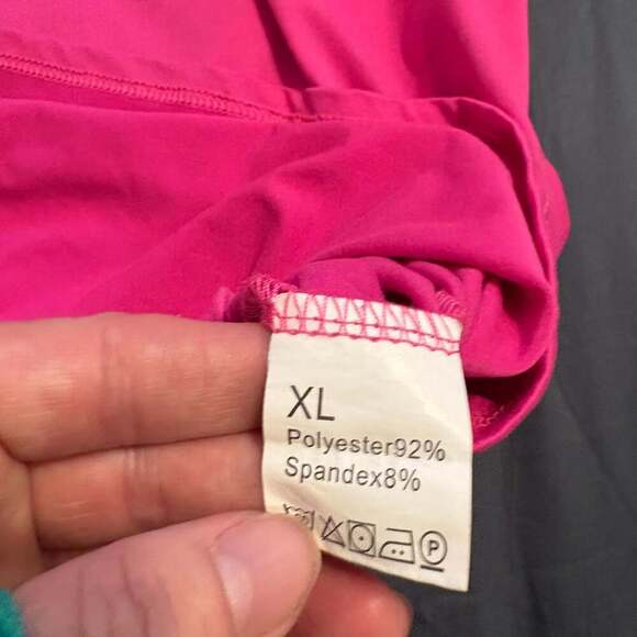 PINK Oversized Graphic T-Shirt XL Hot Pink Colorblock Letters Y2K Streetwear - Picture 2 of 6